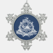 Flagge Charleston, South Carolina Snowflake Pewte Schneeflocken Zinn-Ornament (Vorderseite)