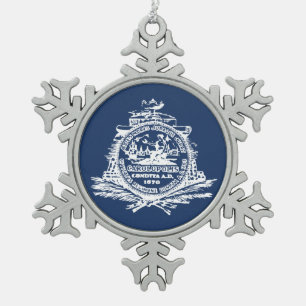 Flagge Charleston, South Carolina Snowflake Pewte Schneeflocken Zinn-Ornament