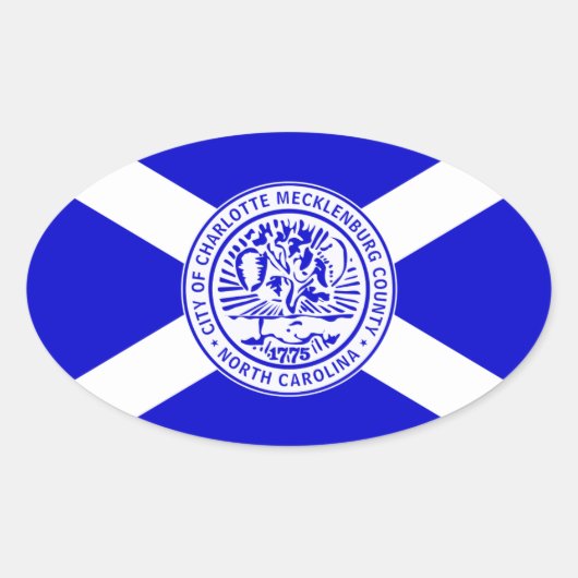 Flagge Charlotte, NC Ovaler Aufkleber (Vorderseite)