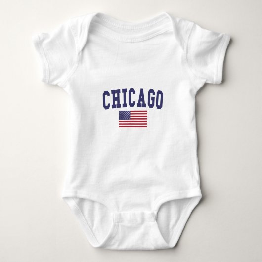 Flagge Chicago Baby Strampler (Vorderseite)