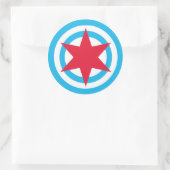 Flagge Chicago Runder Aufkleber (Tasche)