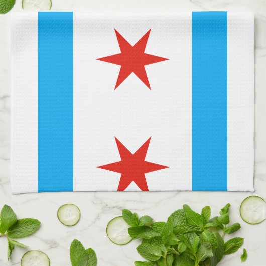 Flagge Chicagos Handtuch (Gefaltet)