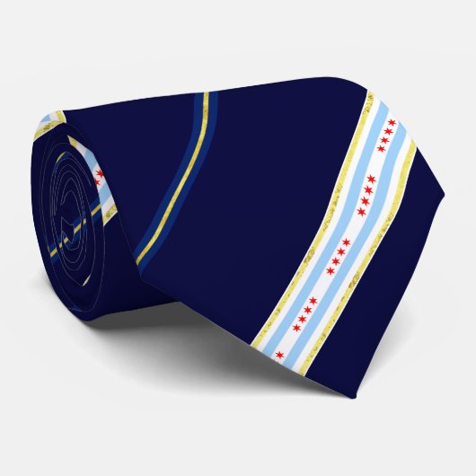 Flagge Chicagos Krawatte (Gerollt)
