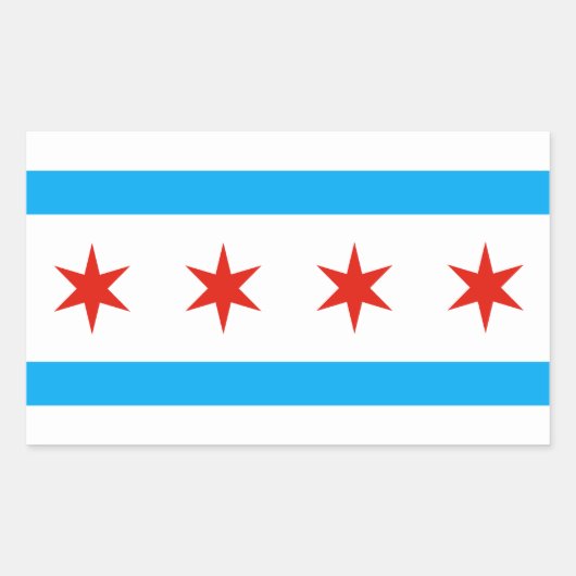 Flagge Chicagos Rechteckiger Aufkleber (Vorderseite)