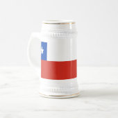 Flagge Chiles Bierglas (Vorderseite Links)