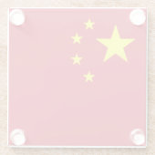 Flagge Chinas Glasuntersetzer (Rückseite)