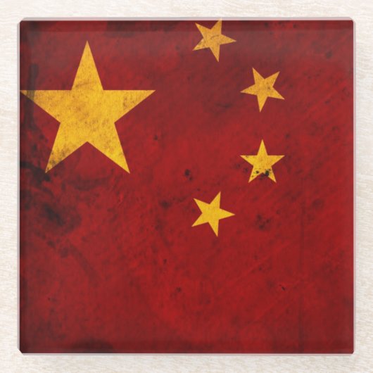 Flagge Chinas Glasuntersetzer (Vorderseite)
