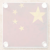 Flagge Chinas Glasuntersetzer (Rückseite)
