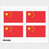 Flagge Chinas Rechteckiger Aufkleber (Blatt)