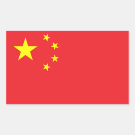 Flagge Chinas Rechteckiger Aufkleber
