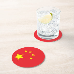 Flagge Chinas Runder Pappuntersetzer