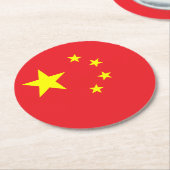 Flagge Chinas Runder Pappuntersetzer (Angewinkelt)