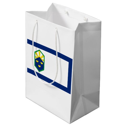 Flagge Colorado Springs, Colorado Mittlere Geschenktüte (Rückseite Schrägansicht)