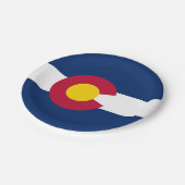 Flagge Colorados Pappteller (Schrägansicht)