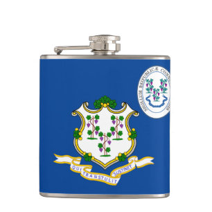 Flagge Connecticut Flachmann