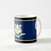 Flagge Connecticut Kaffeetasse (VorderseiteRechts)
