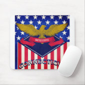 Flagge Connecticut USA Mousepad (Mit Mouse)