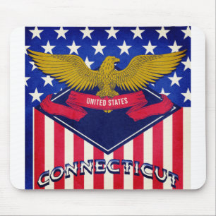Flagge Connecticut USA Mousepad