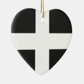Flagge Cornwall Kernow St. Pirans Keramik Ornament (Rechts)