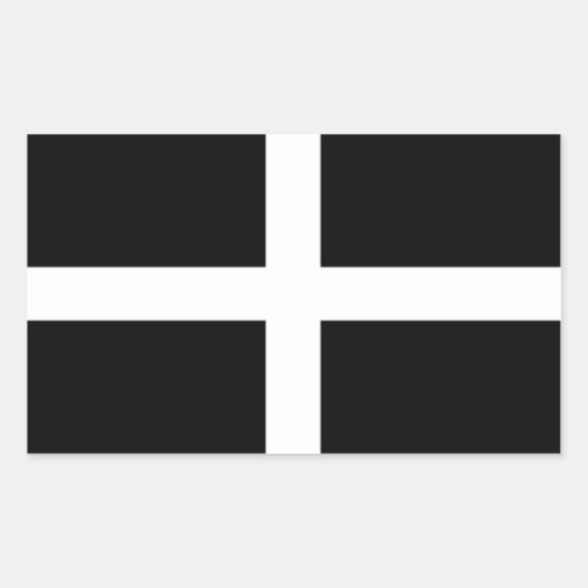 Flagge Cornwall Rechteckiger Aufkleber (Vorderseite)