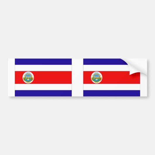 Flagge Costa Ricas Autoaufkleber (Vorne)