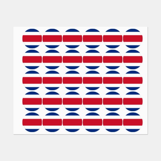 Flagge Costa Ricas Etiketten (Blatt)