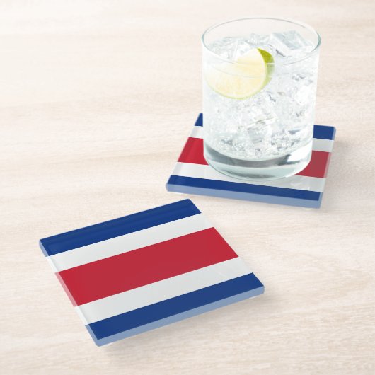 Flagge Costa Ricas Glasuntersetzer (Schrägansicht)