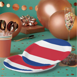 Flagge Costa Ricas Pappteller