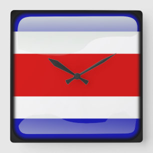 Flagge Costa Ricas Quadratische Wanduhr