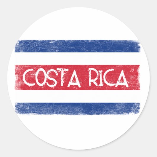 Flagge Costa Ricas Runder Aufkleber (Vorderseite)