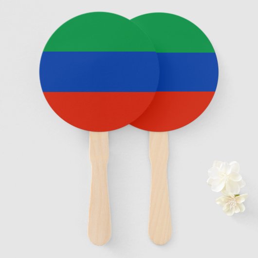 Flagge Dagestan Fächer (Vorne und Hinten)