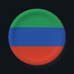 Flagge Dagestan Pappteller<br><div class="desc">Patriotische Flagge von Dagestan.</div>