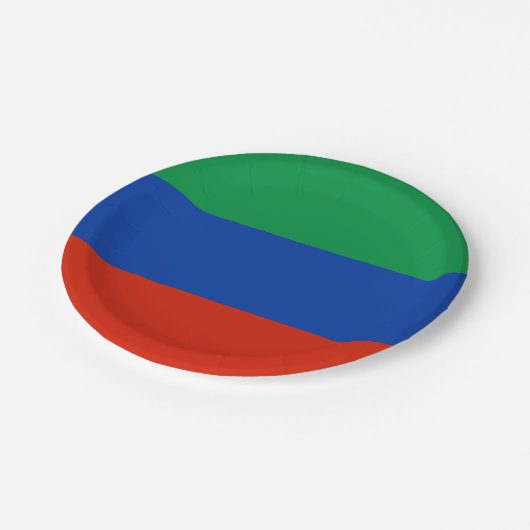 Flagge Dagestan Pappteller (Schrägansicht)