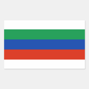 Flagge Dagestan Rechteckiger Aufkleber