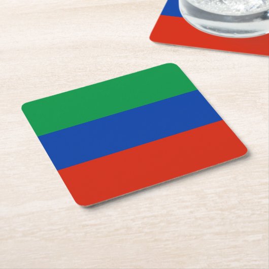Flagge Dagestan Rechteckiger Pappuntersetzer (angewinkelt)