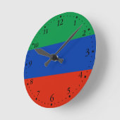 Flagge Dagestan Runde Wanduhr (Winkel)