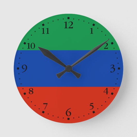 Flagge Dagestan Runde Wanduhr (Vorderseite)