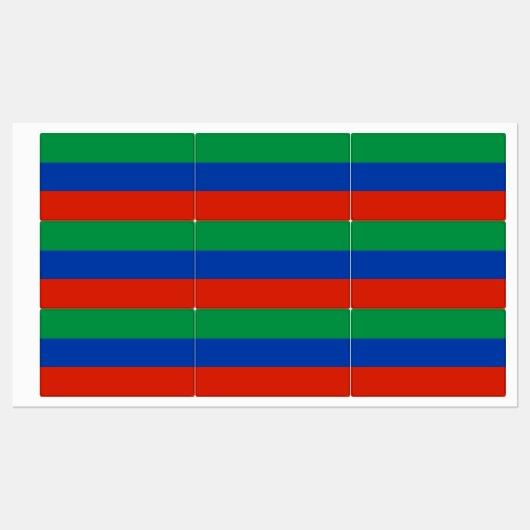 Flagge Dagestans Etiketten (Blatt)