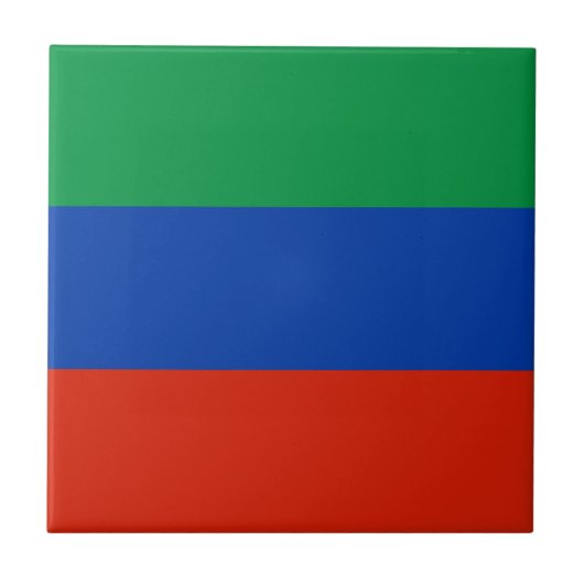 Flagge Dagestans Fliese (Vorderseite)