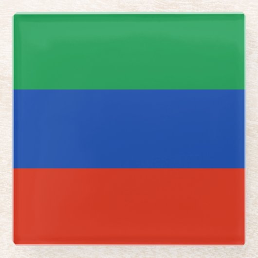 Flagge Dagestans Glasuntersetzer (Vorderseite)