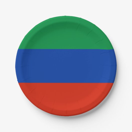 Flagge Dagestans Pappteller (Vorderseite)