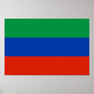 Flagge Dagestans Poster