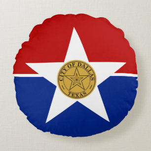 Flagge Dallas (Texas) Stadt Rundes Kissen