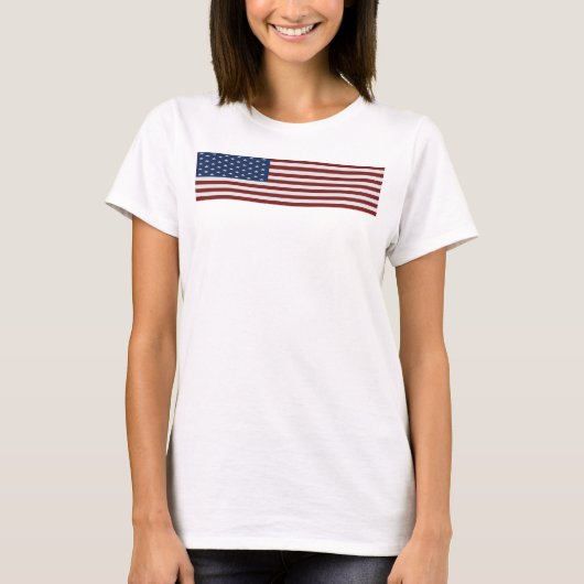 Flagge-Damen-Spaghetti-Spitze T-Shirt (Vorderseite)