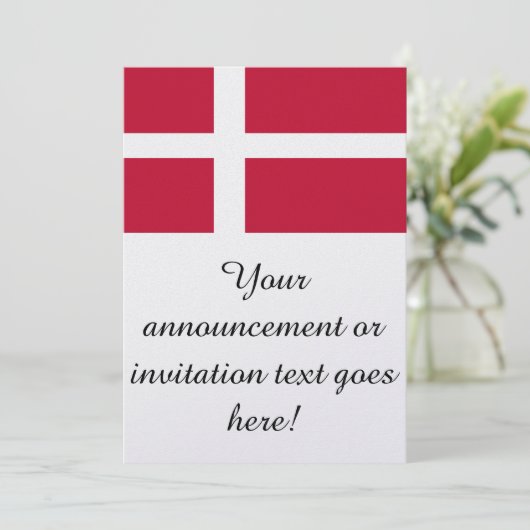 Flagge Dänemarks Einladung (Stehend Vorderseite)