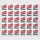 Flagge Dänemarks, etikettiert Geschenkpapier (Flach)