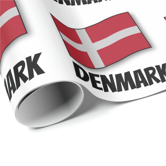 Flagge Dänemarks, etikettiert Geschenkpapier (Rolleneckpunkt)