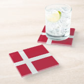 Flagge Dänemarks Glasuntersetzer (Schrägansicht)