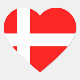 Flagge Dänemarks Herz-Aufkleber