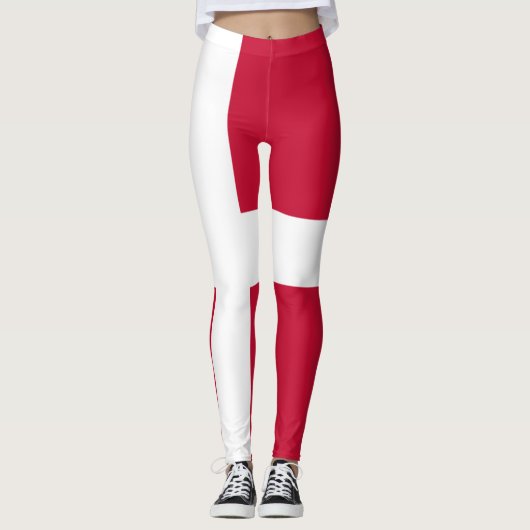 Flagge Dänemarks Leggings (Vorderseite)